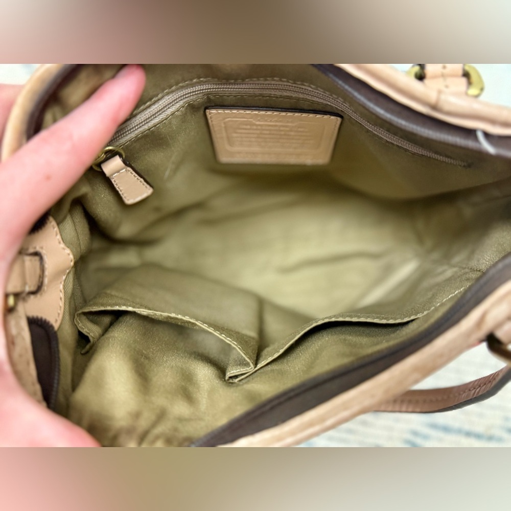 COACH Vintage Y2K Classic Signature Monogram Brown Coated Canvas Shoulder Bag - Picture 12 of 16
